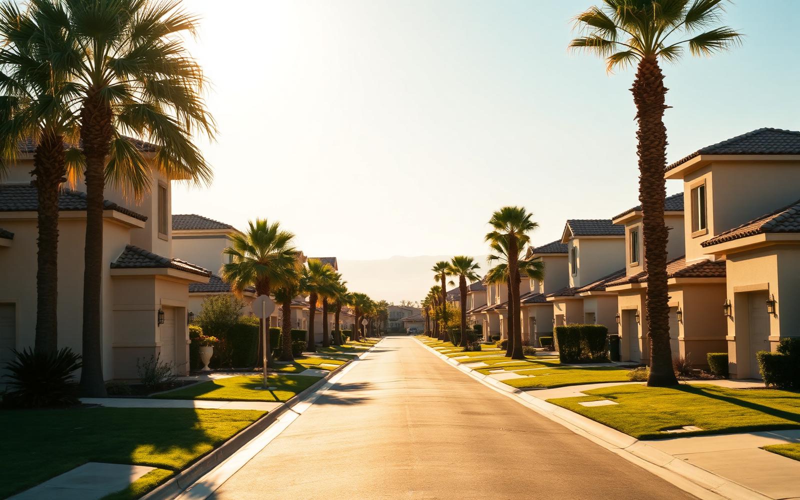Residential neighborhood street in Bakersfield, CA — Kern County real estate.